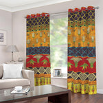 Egyptian Tribal Pattern Print Blackout Grommet Curtains