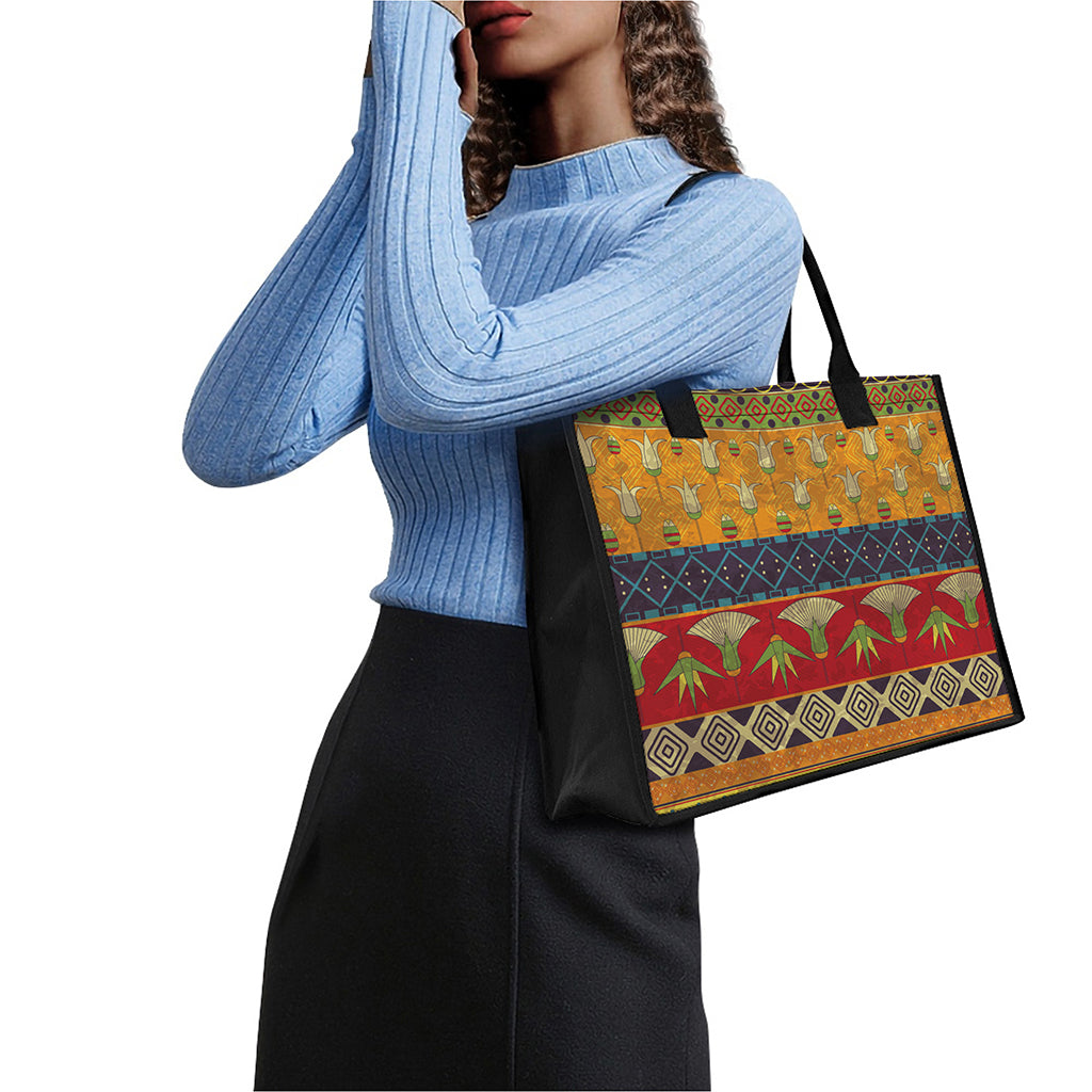 Egyptian Tribal Pattern Print Canvas Tote Bag