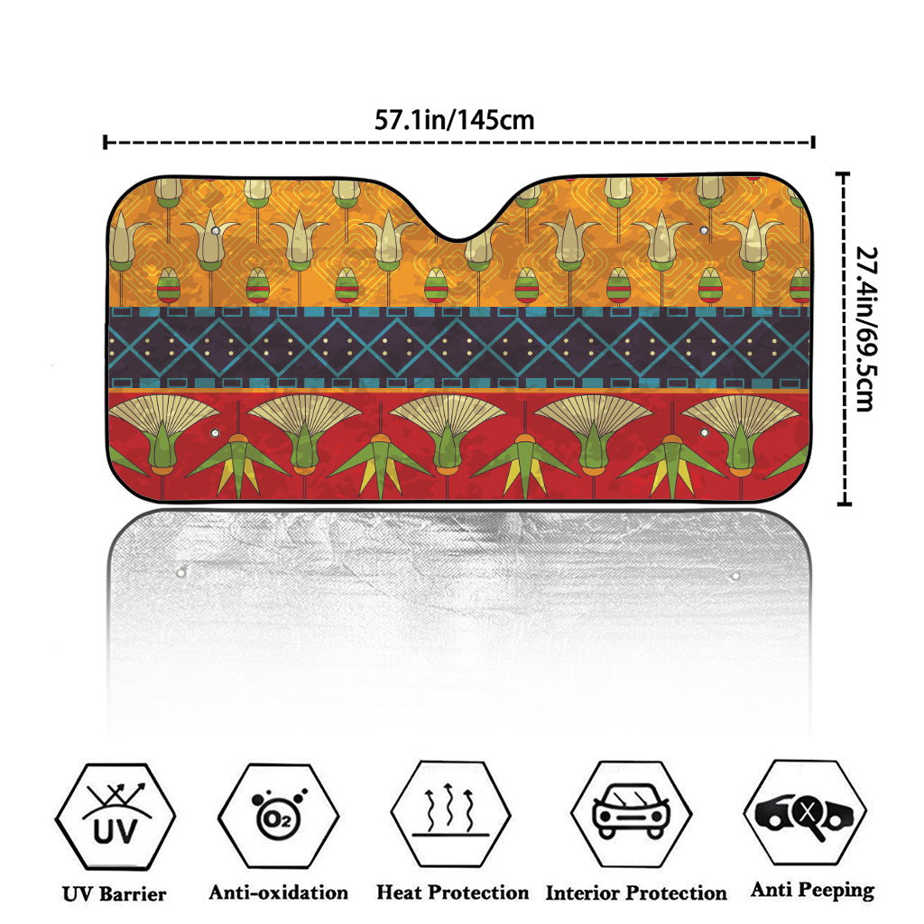 Egyptian Tribal Pattern Print Car Windshield Sun Shade