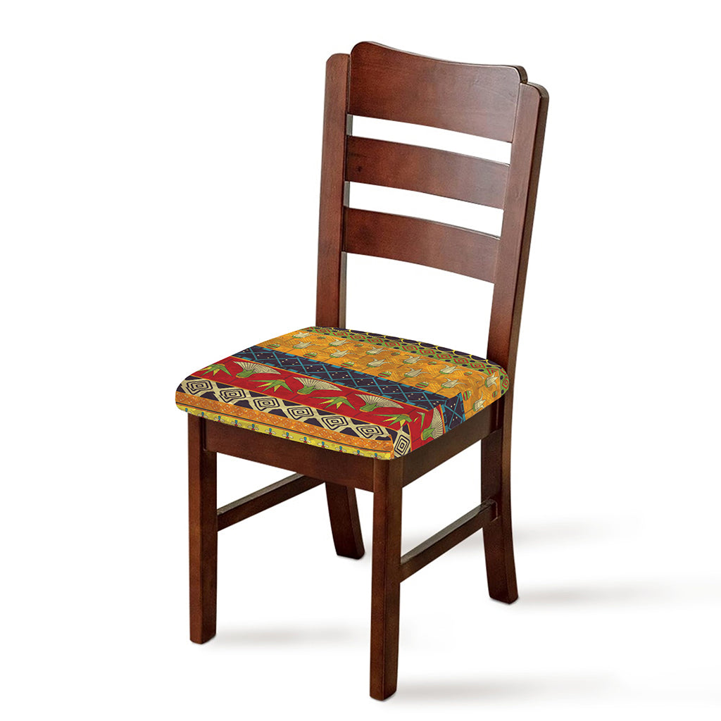 Egyptian Tribal Pattern Print Chair Cushion Cover