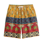 Egyptian Tribal Pattern Print Cotton Shorts