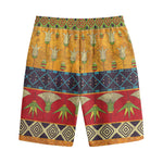 Egyptian Tribal Pattern Print Cotton Shorts