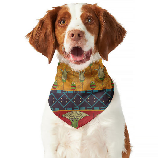 Egyptian Tribal Pattern Print Dog Bandana