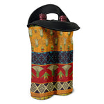 Egyptian Tribal Pattern Print Double Neoprene Wine Tote