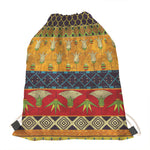 Egyptian Tribal Pattern Print Drawstring Bag