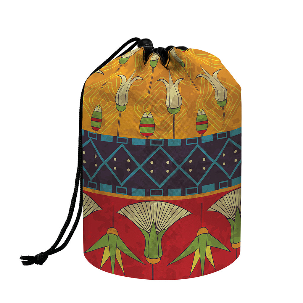 Egyptian Tribal Pattern Print Drawstring Makeup Bag
