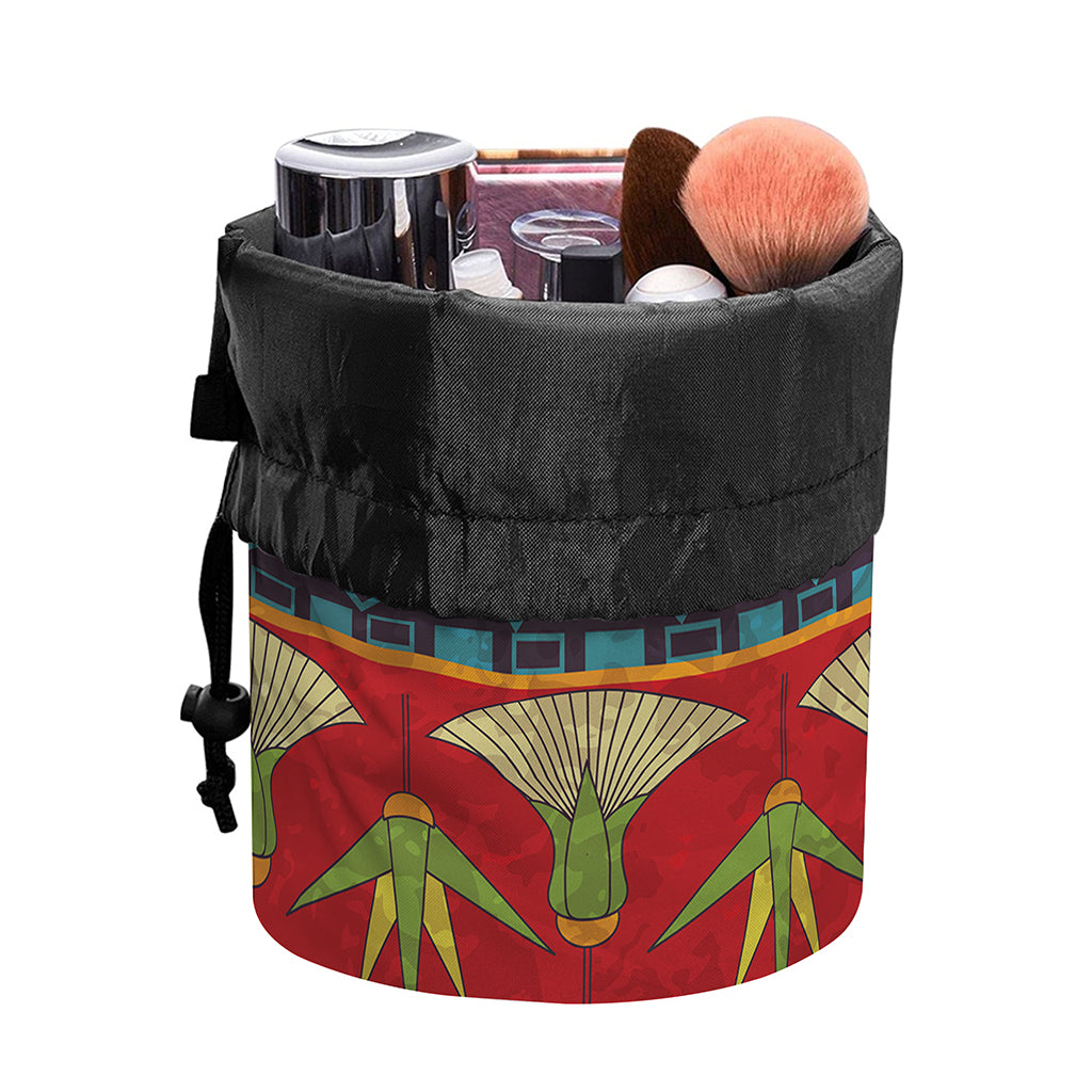 Egyptian Tribal Pattern Print Drawstring Makeup Bag