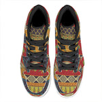 Egyptian Tribal Pattern Print High Top Leather Sneakers