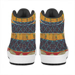 Egyptian Tribal Pattern Print High Top Leather Sneakers