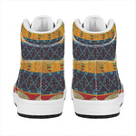Egyptian Tribal Pattern Print High Top Leather Sneakers