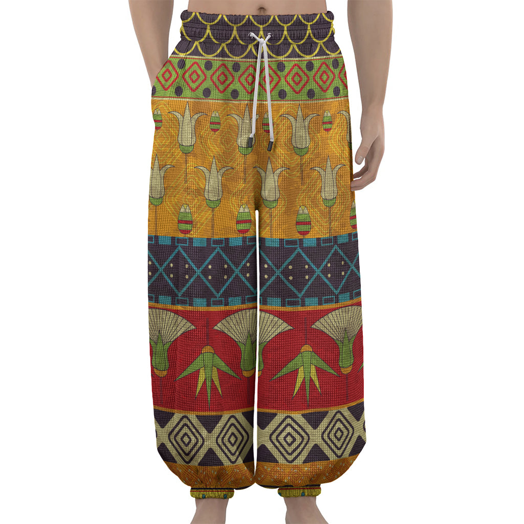 Egyptian Tribal Pattern Print Lantern Pants