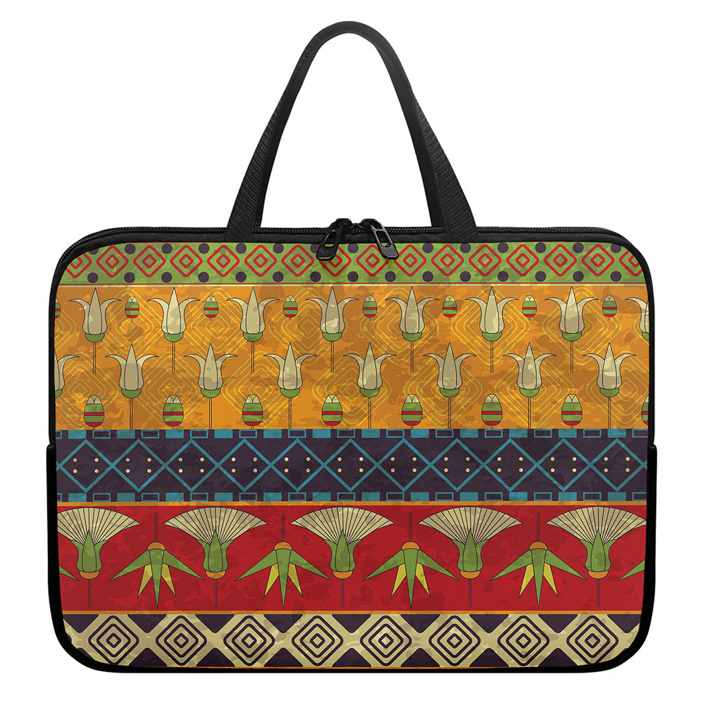 Egyptian Tribal Pattern Print Laptop Sleeve With Handle