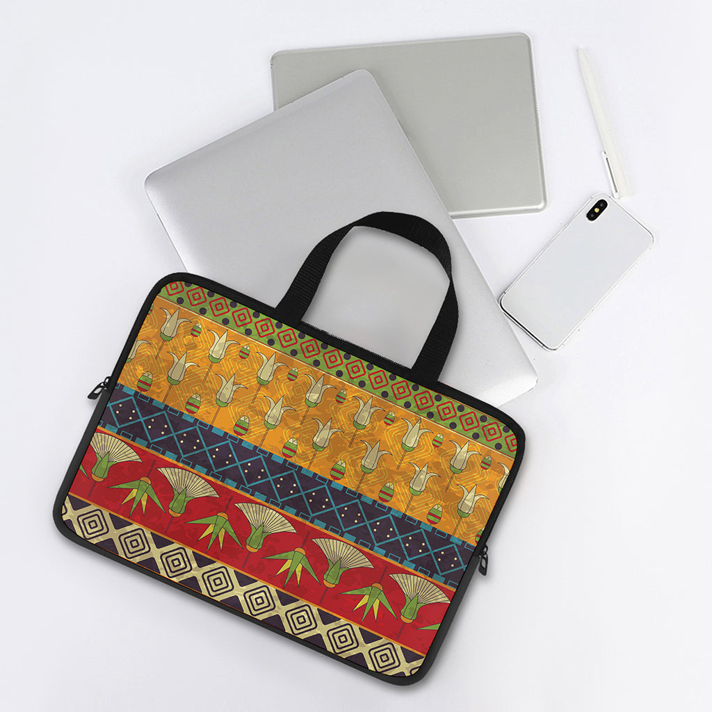 Egyptian Tribal Pattern Print Laptop Sleeve With Handle