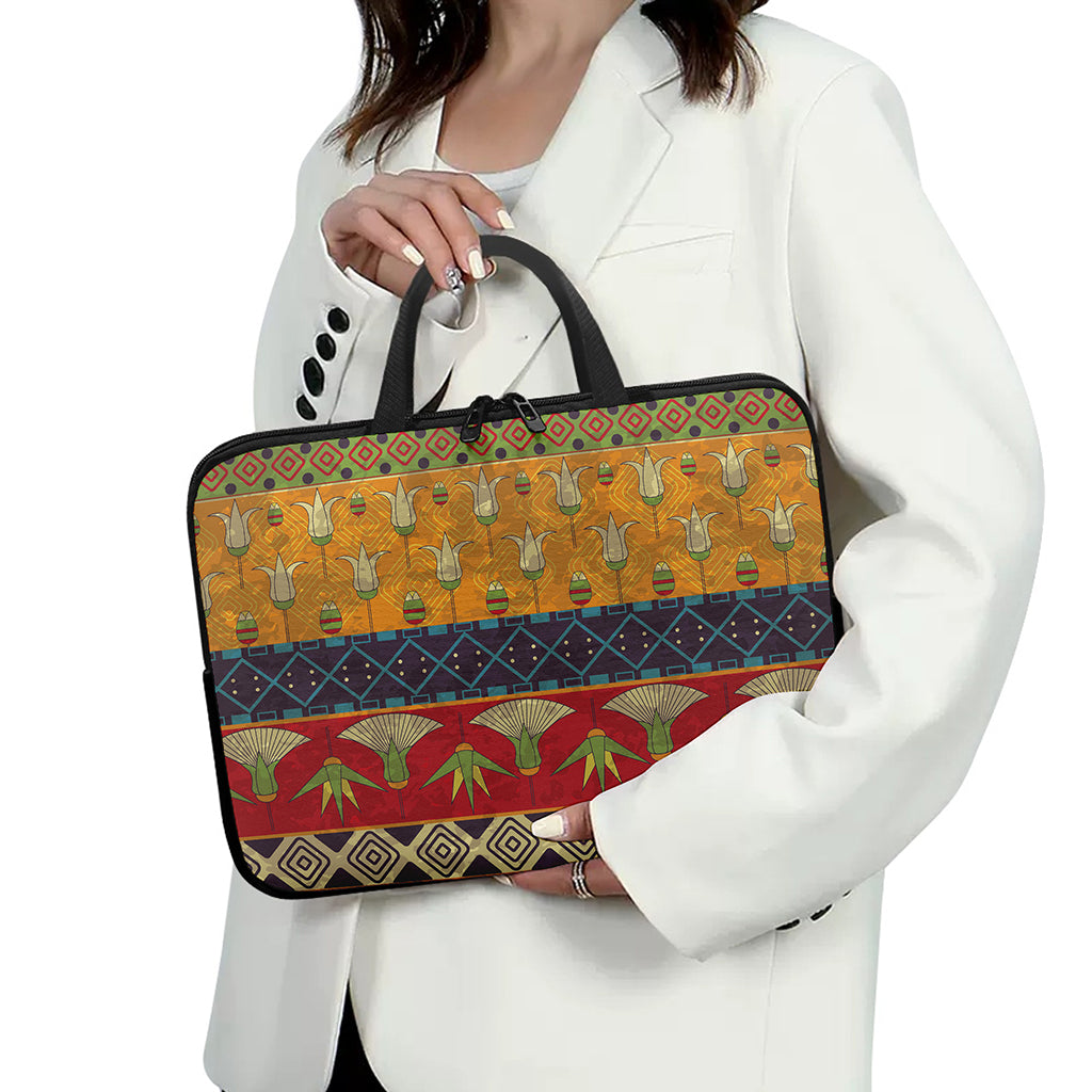 Egyptian Tribal Pattern Print Laptop Sleeve With Handle
