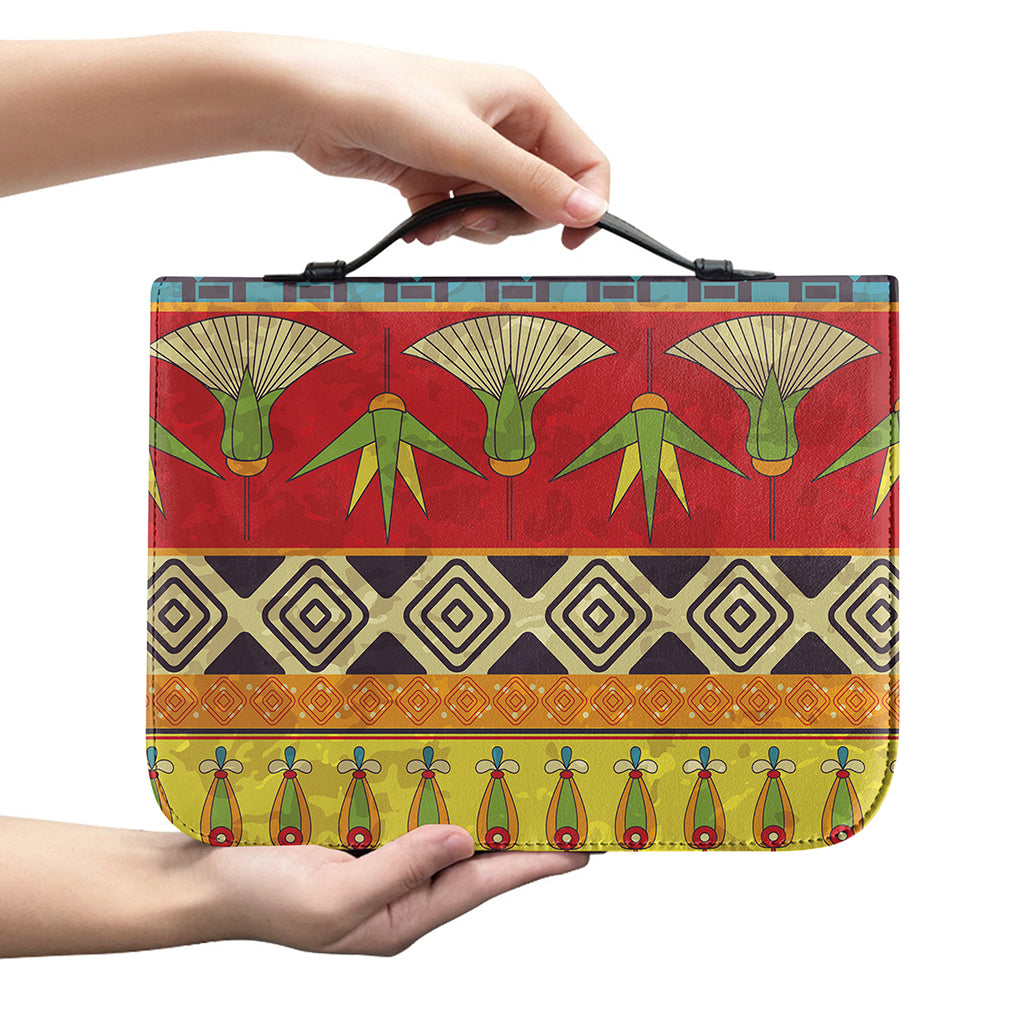 Egyptian Tribal Pattern Print Leather Bible Cover