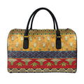 Egyptian Tribal Pattern Print Leather Duffel Bag