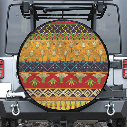 Egyptian Tribal Pattern Print Leather Spare Tire Cover