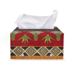 Egyptian Tribal Pattern Print Leather Tissue Box Cover