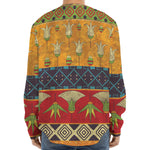 Egyptian Tribal Pattern Print Long Sleeve Baseball Jersey