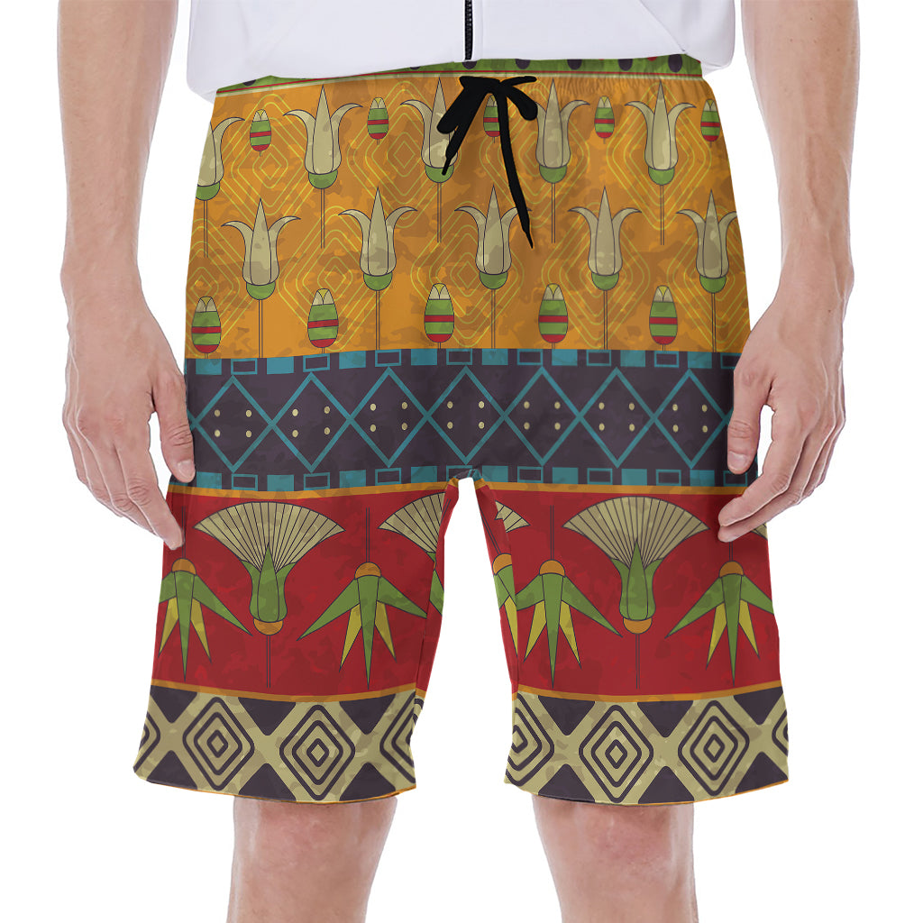 Egyptian Tribal Pattern Print Men's Beach Shorts