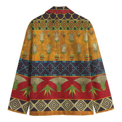 Egyptian Tribal Pattern Print Men's Cotton Blazer