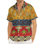 Egyptian Tribal Pattern Print Men's Deep V-Neck Shirt