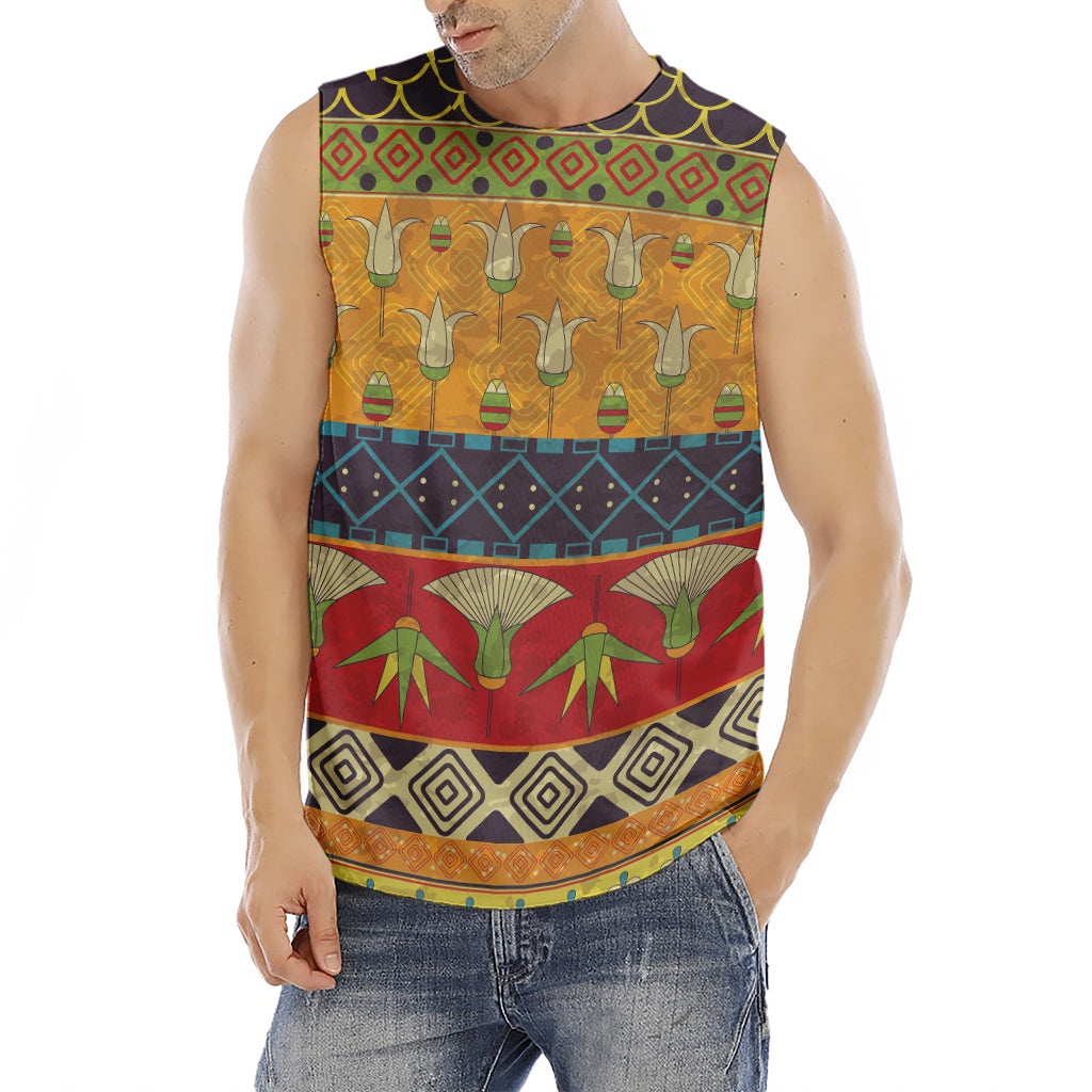 Egyptian Tribal Pattern Print Men's Fitness Tank Top