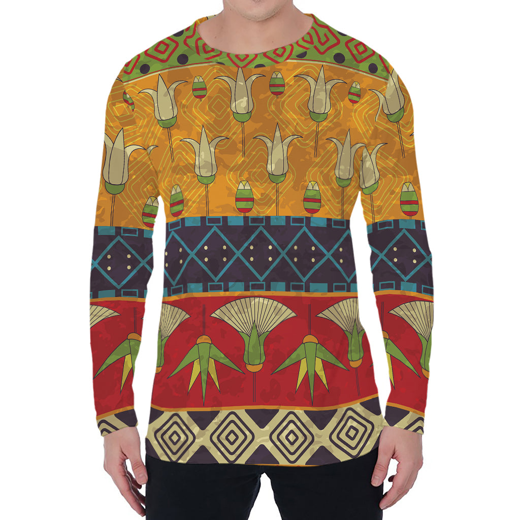 Egyptian Tribal Pattern Print Men's Long Sleeve T-Shirt