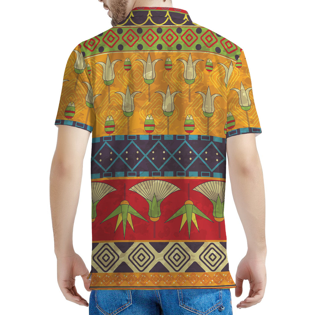 Egyptian Tribal Pattern Print Men's Polo Shirt