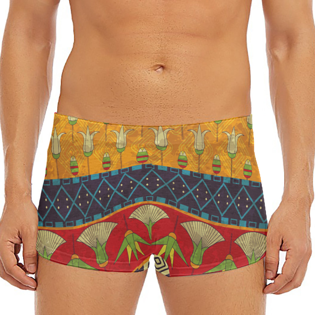 Egyptian Tribal Pattern Print Men's Short Boxer Briefs