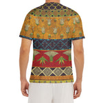 Egyptian Tribal Pattern Print Men's Short Sleeve Rash Guard