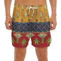 Egyptian Tribal Pattern Print Men's Split Running Shorts