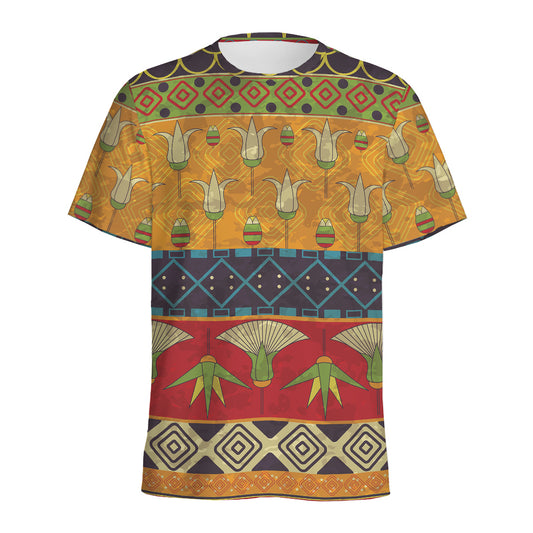 Egyptian Tribal Pattern Print Men's Sports T-Shirt