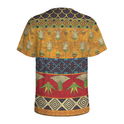 Egyptian Tribal Pattern Print Men's Sports T-Shirt
