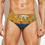 Egyptian Tribal Pattern Print Men's Swim Briefs
