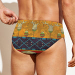 Egyptian Tribal Pattern Print Men's Swim Briefs