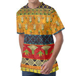 Egyptian Tribal Pattern Print Men's Velvet T-Shirt
