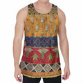Egyptian Tribal Pattern Print Men's Velvet Tank Top