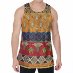 Egyptian Tribal Pattern Print Men's Velvet Tank Top