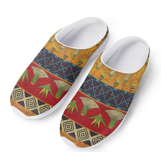 Egyptian Tribal Pattern Print Mesh Casual Shoes