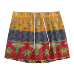 Egyptian Tribal Pattern Print Mesh Shorts