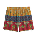 Egyptian Tribal Pattern Print Mesh Shorts