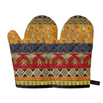 Egyptian Tribal Pattern Print Oven Mitts
