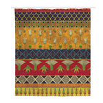 Egyptian Tribal Pattern Print Polyester Shower Curtain