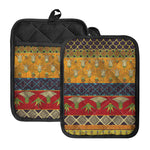 Egyptian Tribal Pattern Print Pot Holders With Pocket