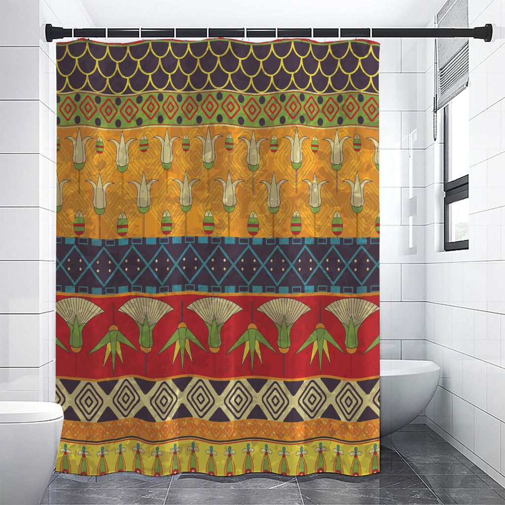 Egyptian Tribal Pattern Print Premium Shower Curtain