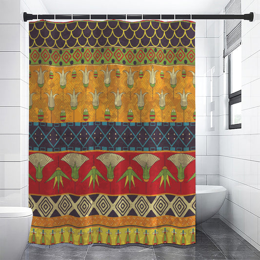 Egyptian Tribal Pattern Print Premium Shower Curtain