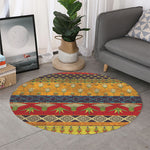 Egyptian Tribal Pattern Print Round Rug