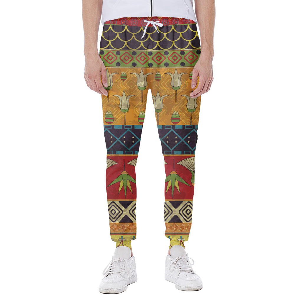Egyptian Tribal Pattern Print Scuba Joggers