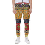Egyptian Tribal Pattern Print Scuba Joggers